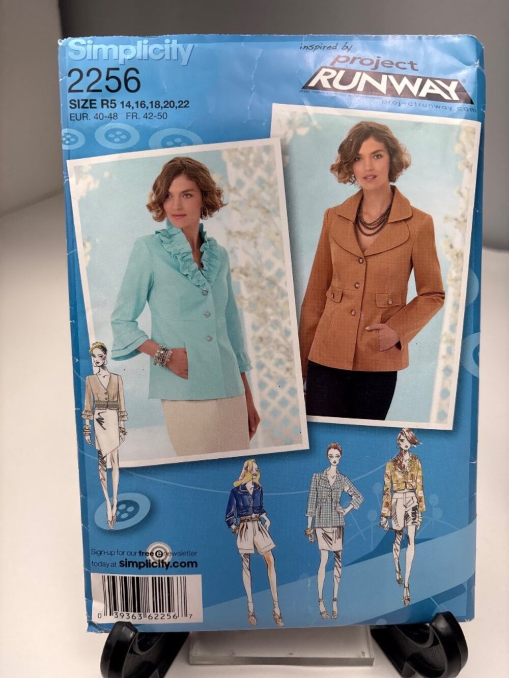 Simplicity 2256 Sewing Pattern Size 14 16 18 20 22 Jacket Project Runway Uncut